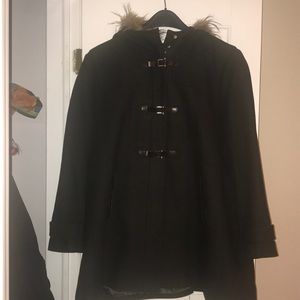 Cole Haan Hooded Wool Coat - Dark Green- Size 2x